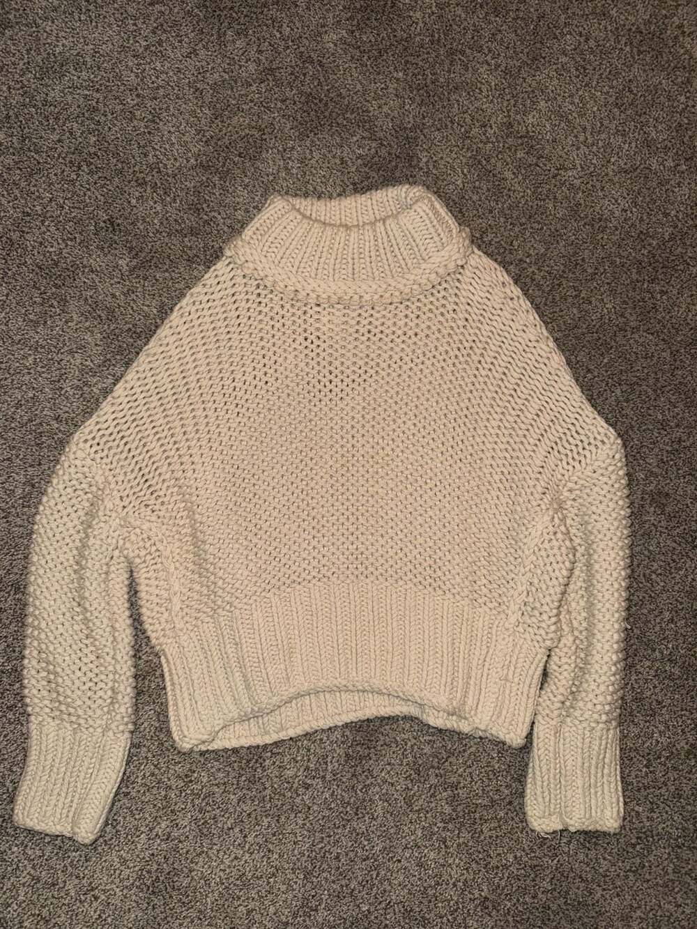 Free People Chunky Knit Mock Neck Sweater Size S